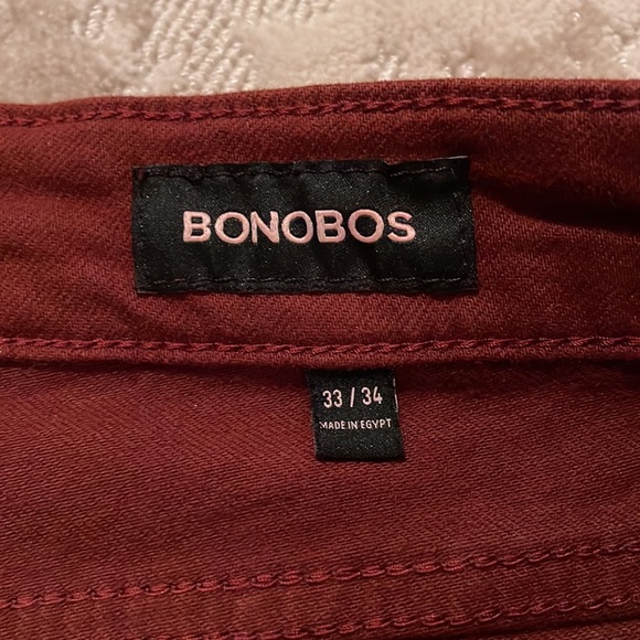 Bonobos Stretch travel jeans 33/34 Tailored fit- burgandy - Picture 7 of 9